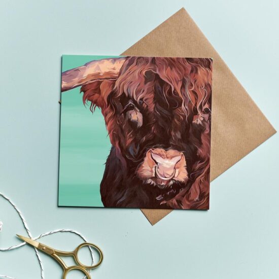 Highland Bull Greetings Card