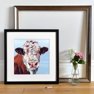 Hereford cattle wall art